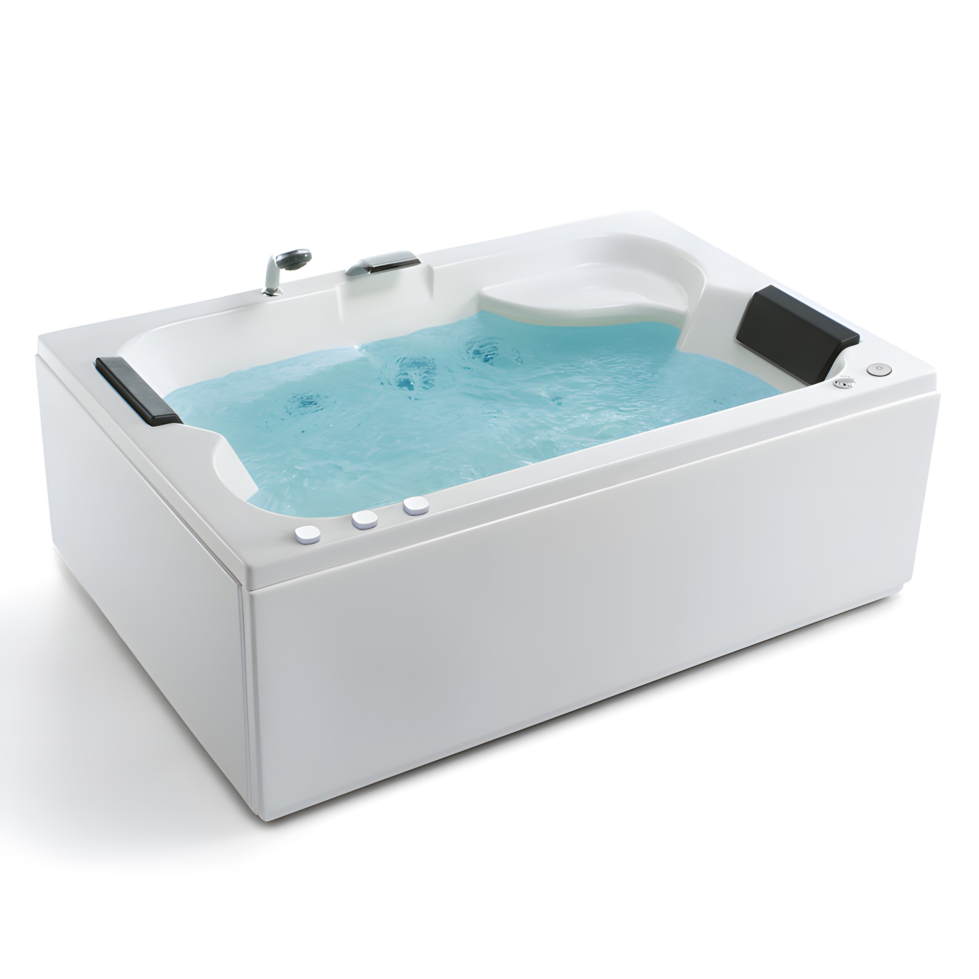 Baignoire Bounty 180 iMassage, vue de trois quarts avec eau